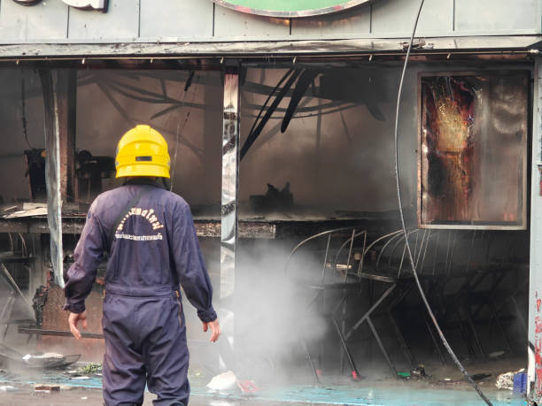 PuroClean technicians performing fire and smoke damage restoration service in Queens NY