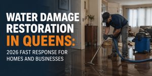 Emergency water damage restoration in Queens