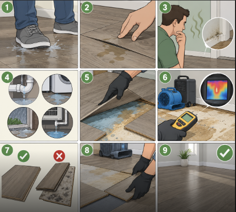 Water Under Vinyl Plank Flooring: Signs & Solutions