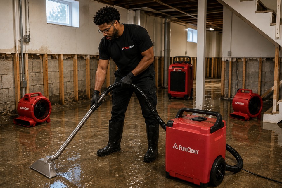 Basement floods cleanup in Minnesota by PuroClean