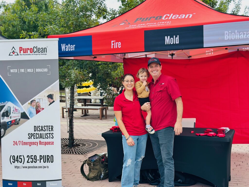 PuroClean of Waxahachie booth setup at the Crossroads of Texas Country Festival Go Texan event