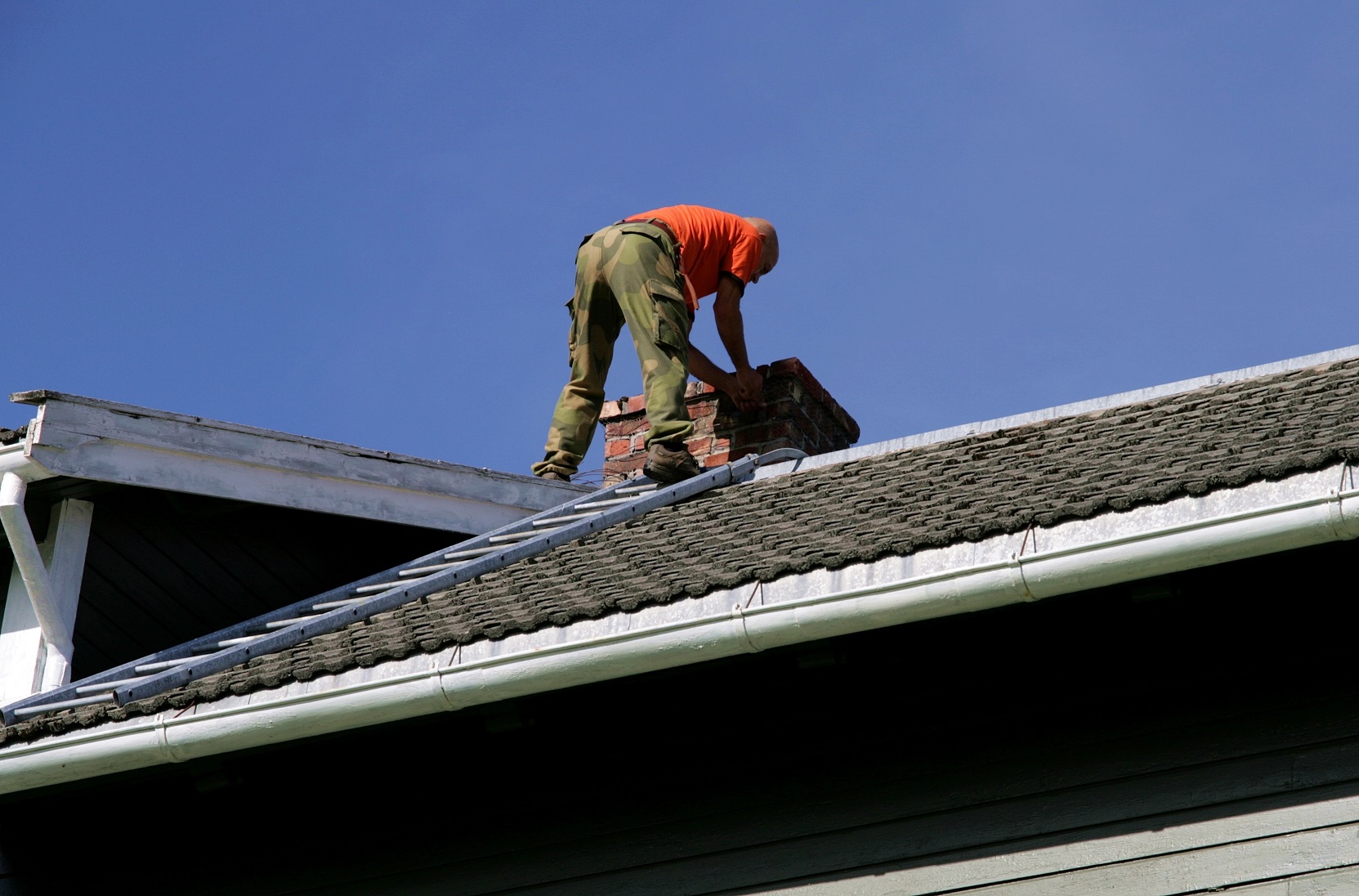 inspecting a roof