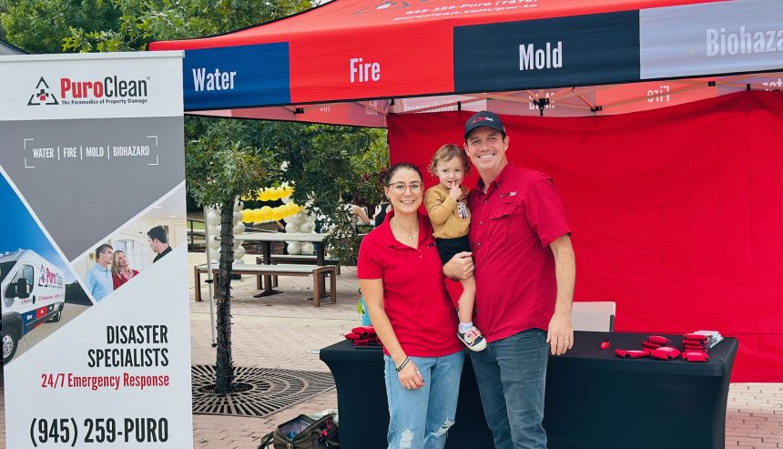PuroClean of Waxahachie booth setup at the Crossroads of Texas Country Festival Go Texan event