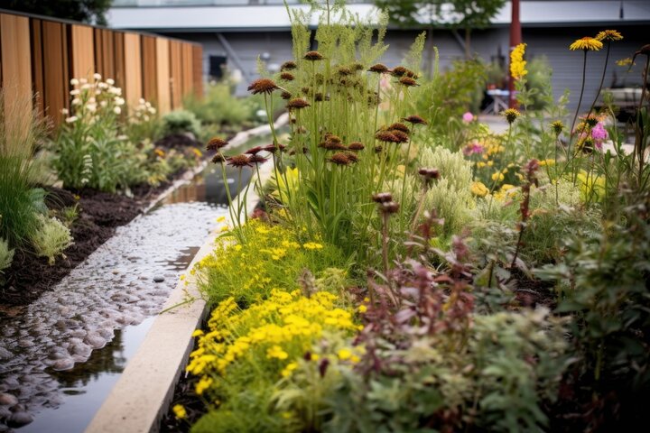 Planting a rain garden can discourage a flooded garden in Wayne.