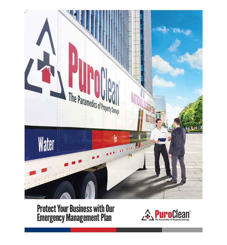 PuroClean commercial drying truck with "Water