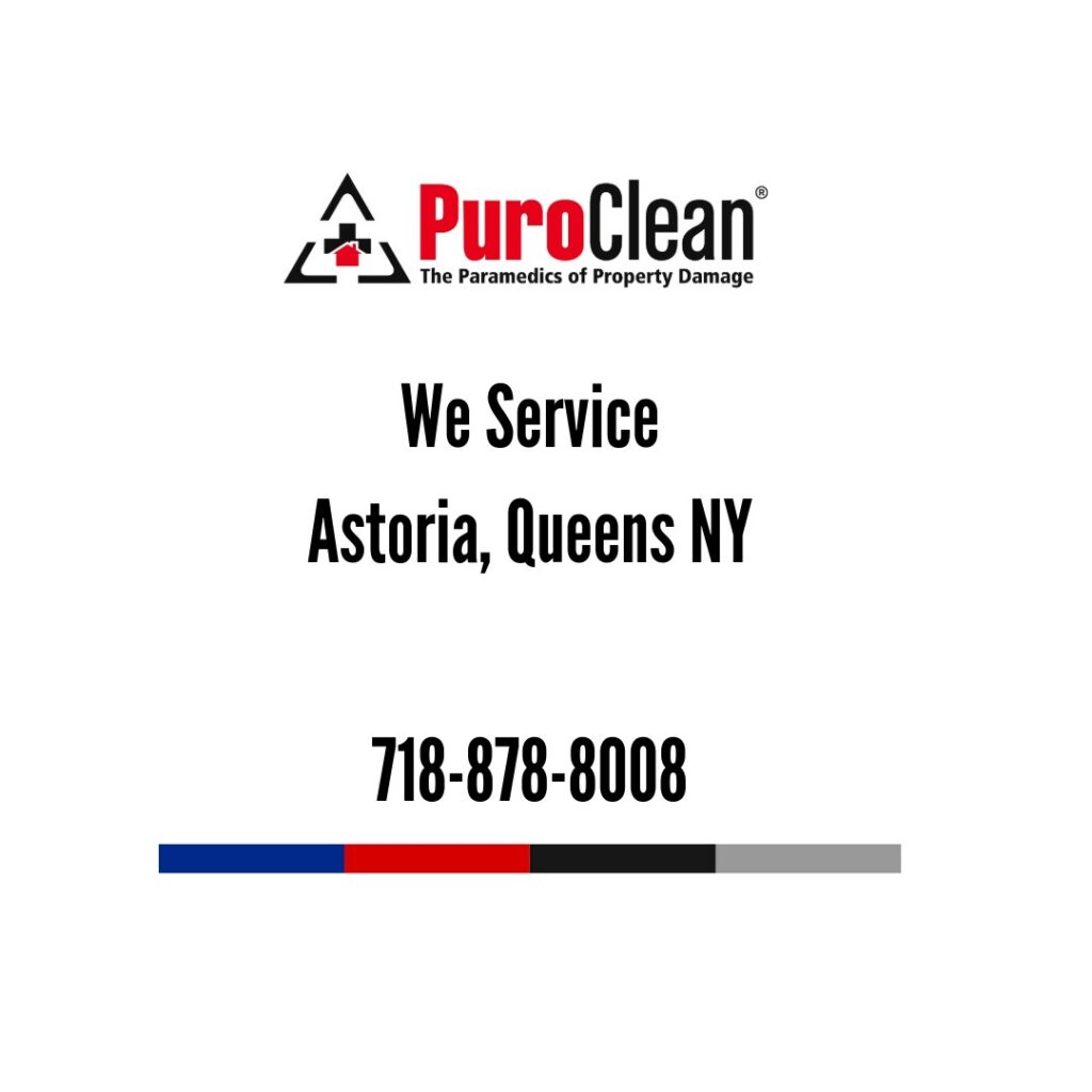 PuroClean advertises property damage services in Astoria, Queens NY, with phone number