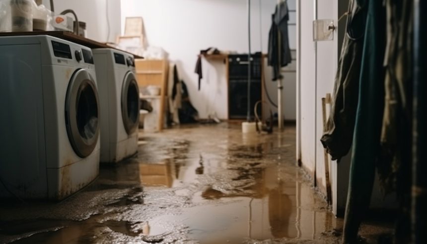 water spill from broken washer