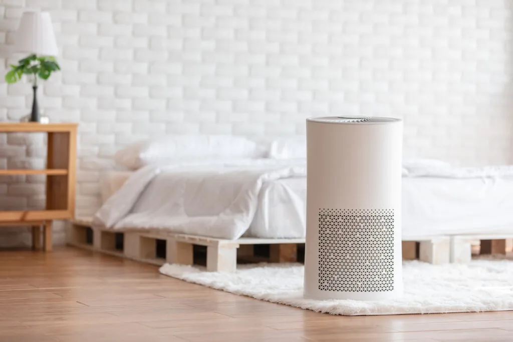 Air purifiers in a bedroom
