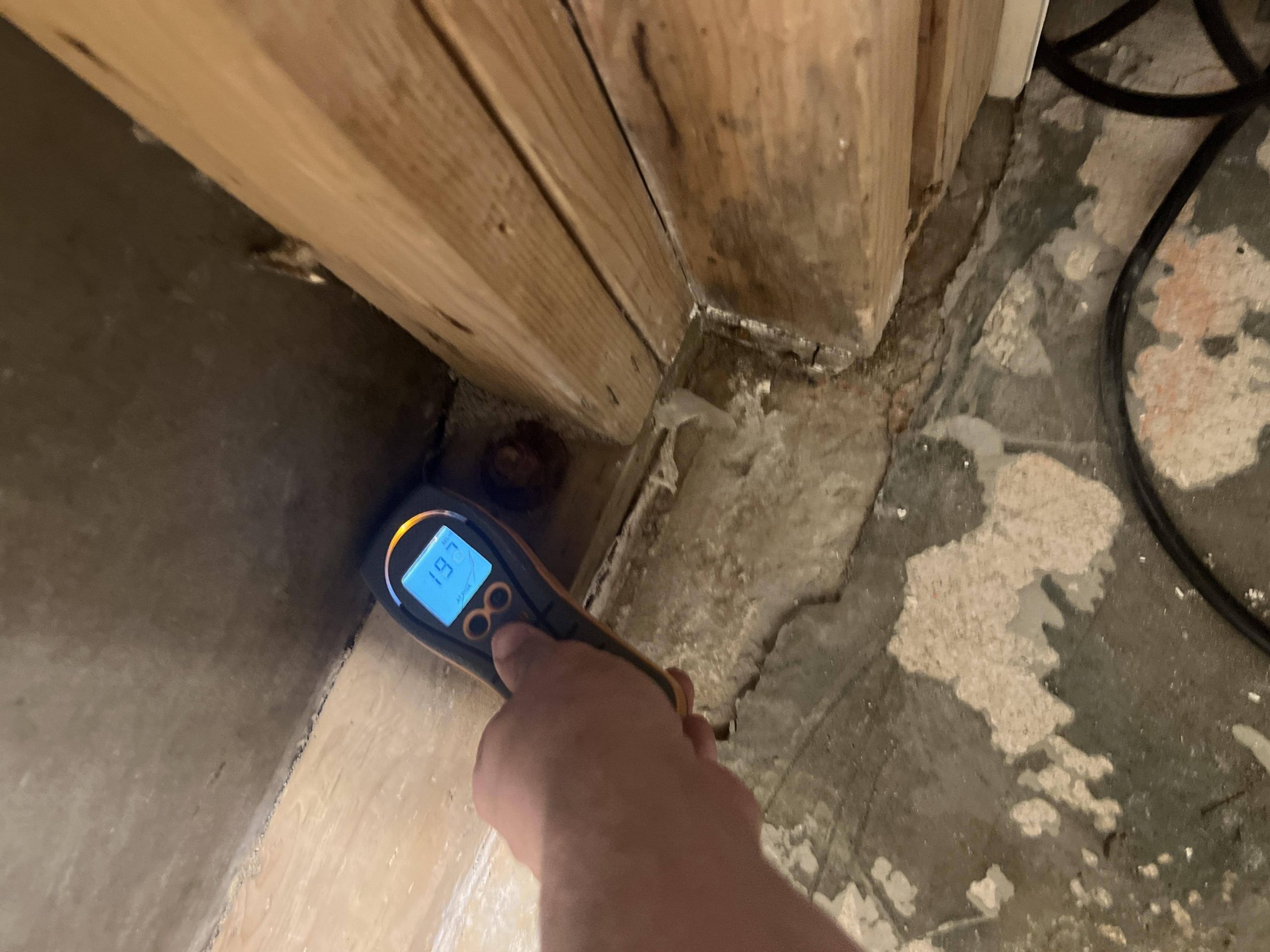 Water damage assessment equipment setup