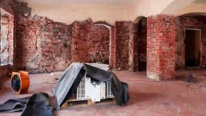 A damaged home in need of a restoration company in redmond