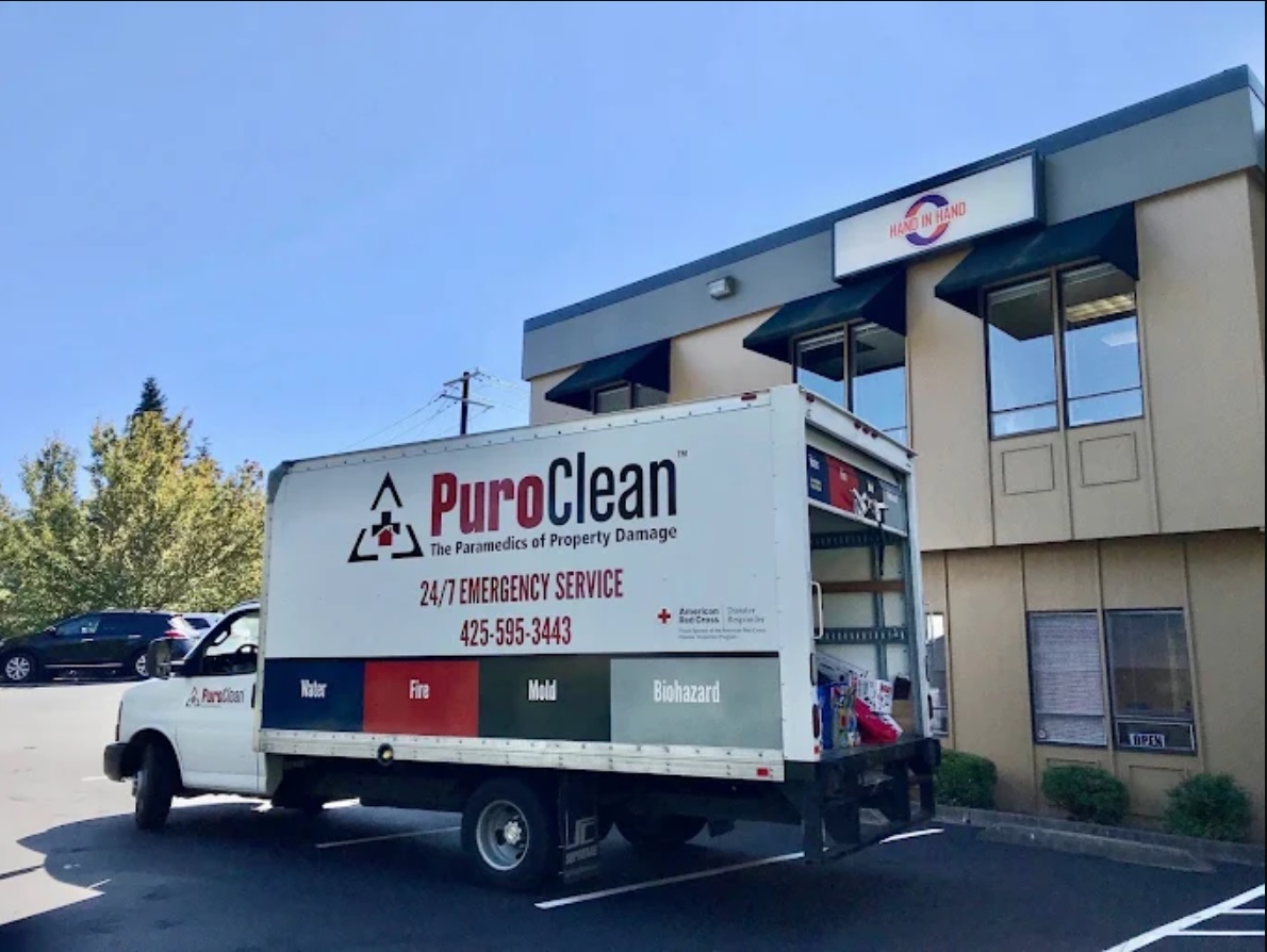 PuroClean service truck offering water damage restoration in Snohomish