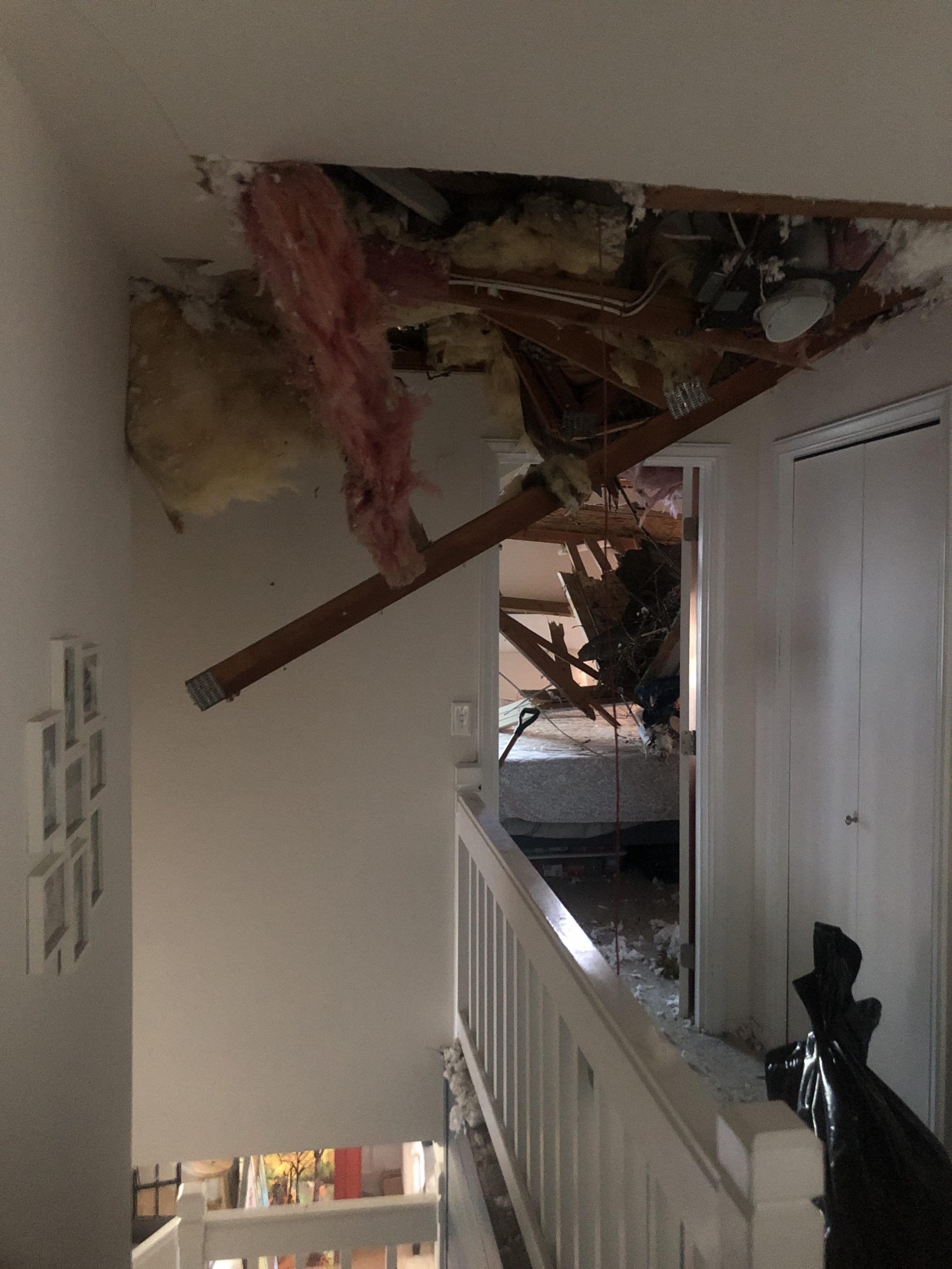 Ceiling collapse from water damage