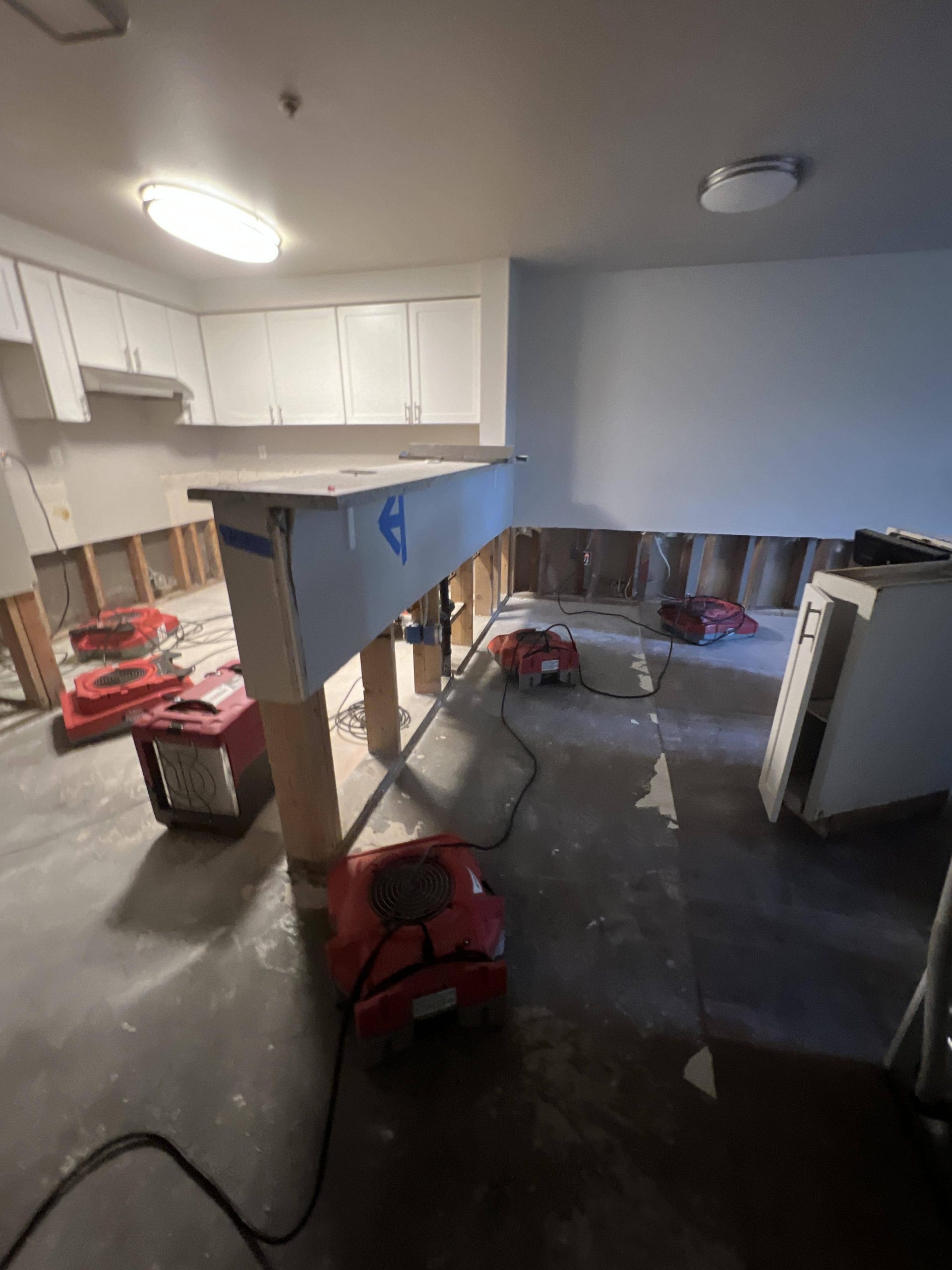 Exposed water damaged flooring