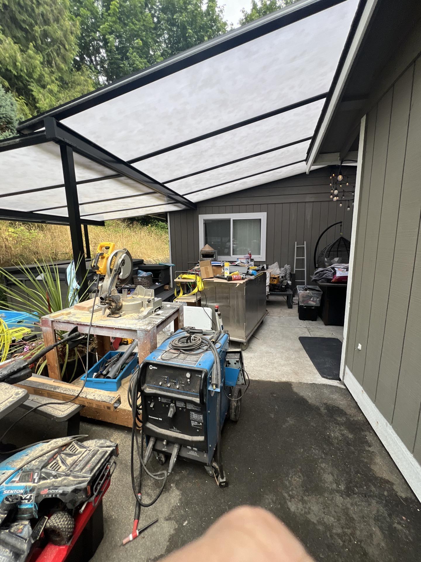 Garage water damage from water heater leak