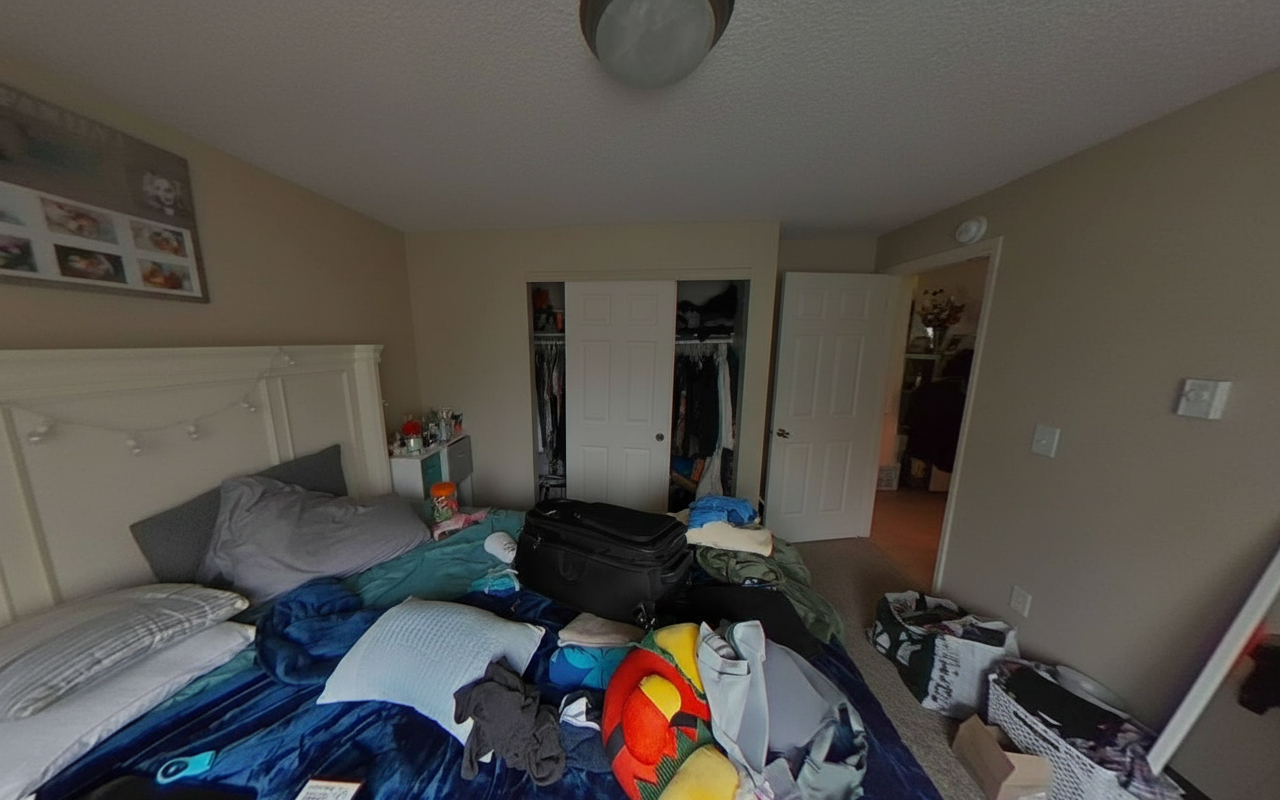 Bedroom contents damaged after the explosion and resulting fire damage loss