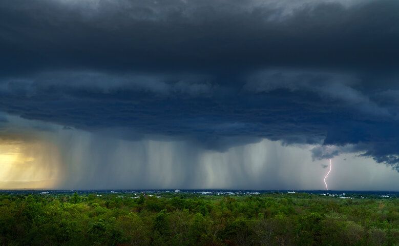 spring showers from a distance