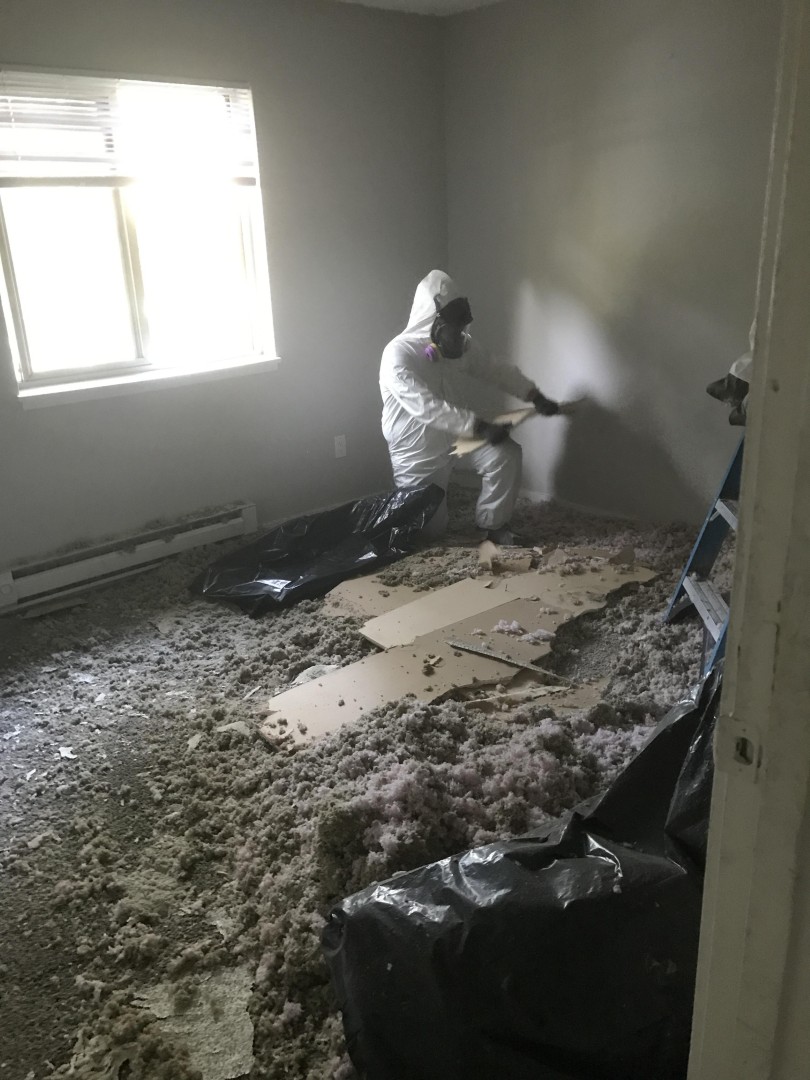 Bedroom insulation and debris removal during fire damage cleanup in Woodinville WA