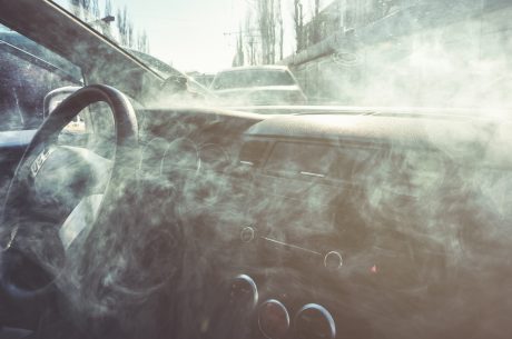 Smoke filling interior of car. Smoke smell in car can cause your car value to decrease.