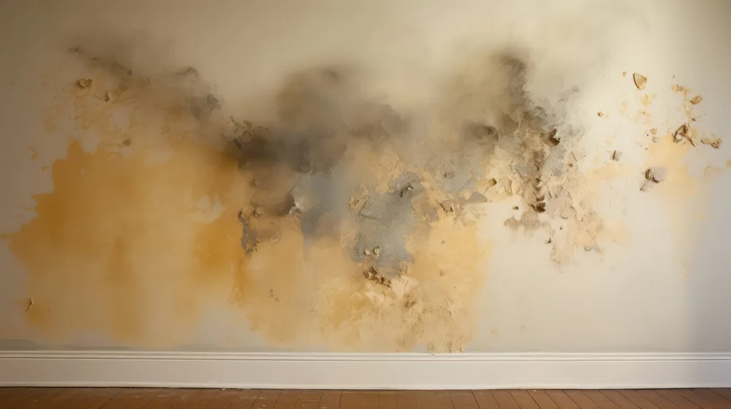 A smoke damaged wall that requires cigarette smoke cleaning off walls
