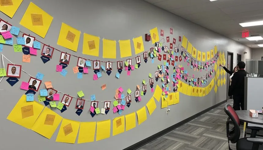 A wall depicting all of PuroClean's best employees