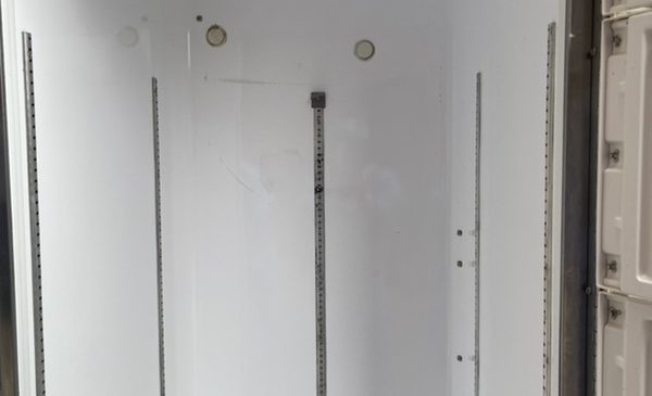 The inside of a refrigerator after commercial biohazard cleanup