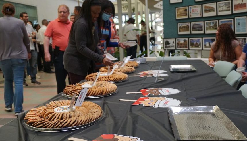 Employees of the City of Tamarac enjoying some cookie platters on Labor Day