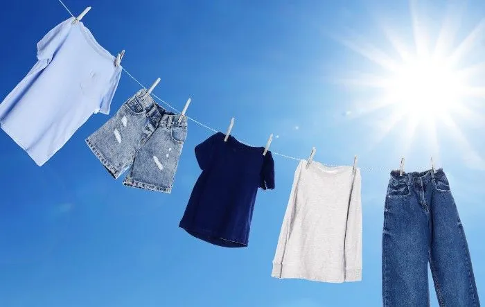 Clothes on drying line