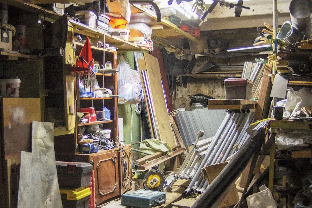 clutter by a hoarder featuring various items