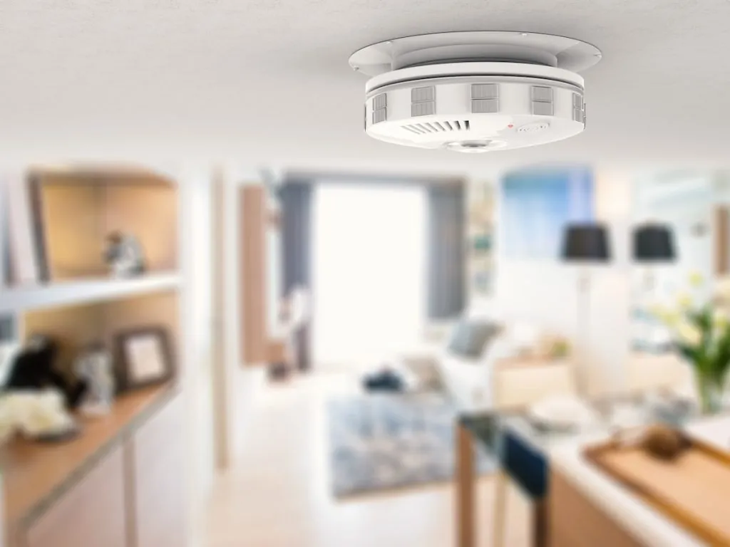Smoke detector on ceiling