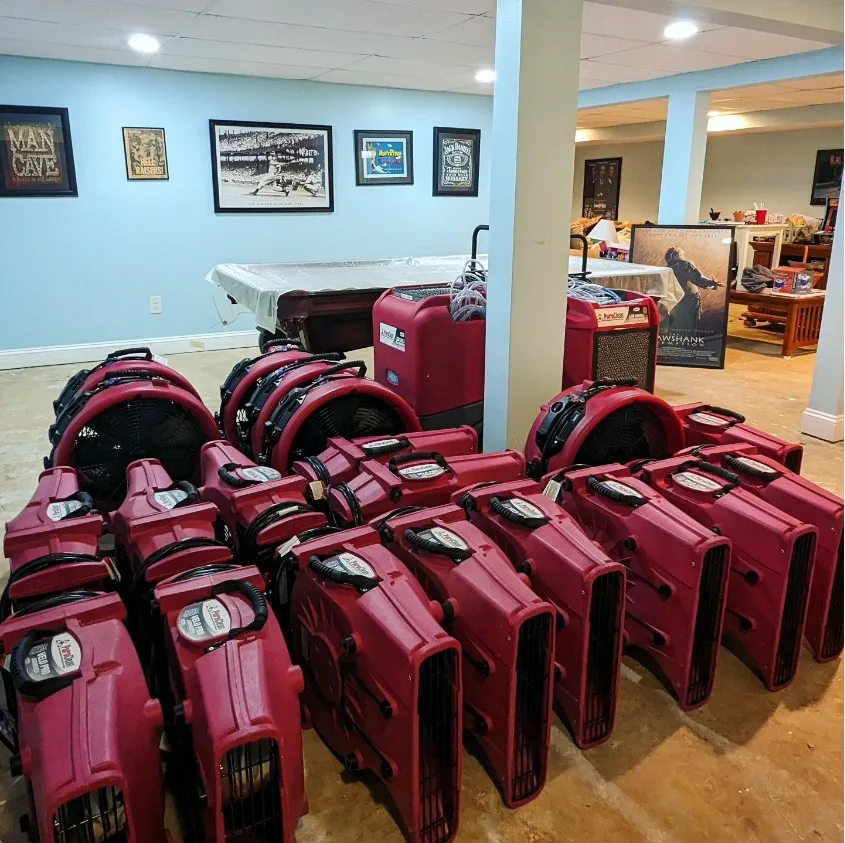 a lot of air dryers needed after a local disaster