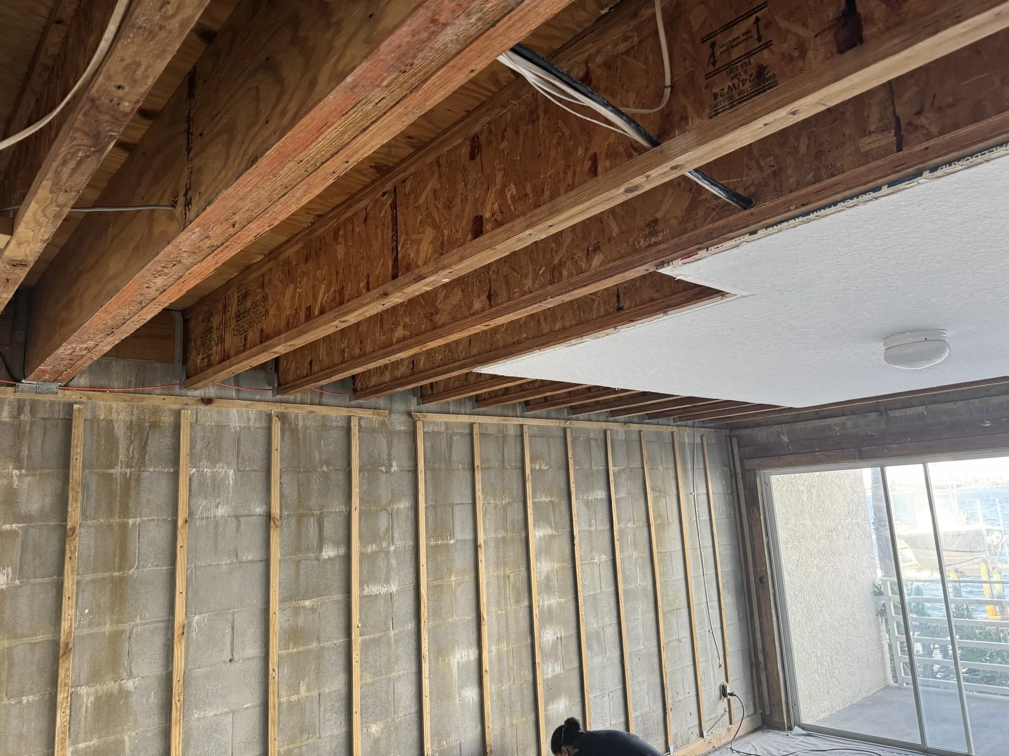 structural repairs being made after water damage