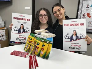 PuroClean employees with donations from the homeoffice