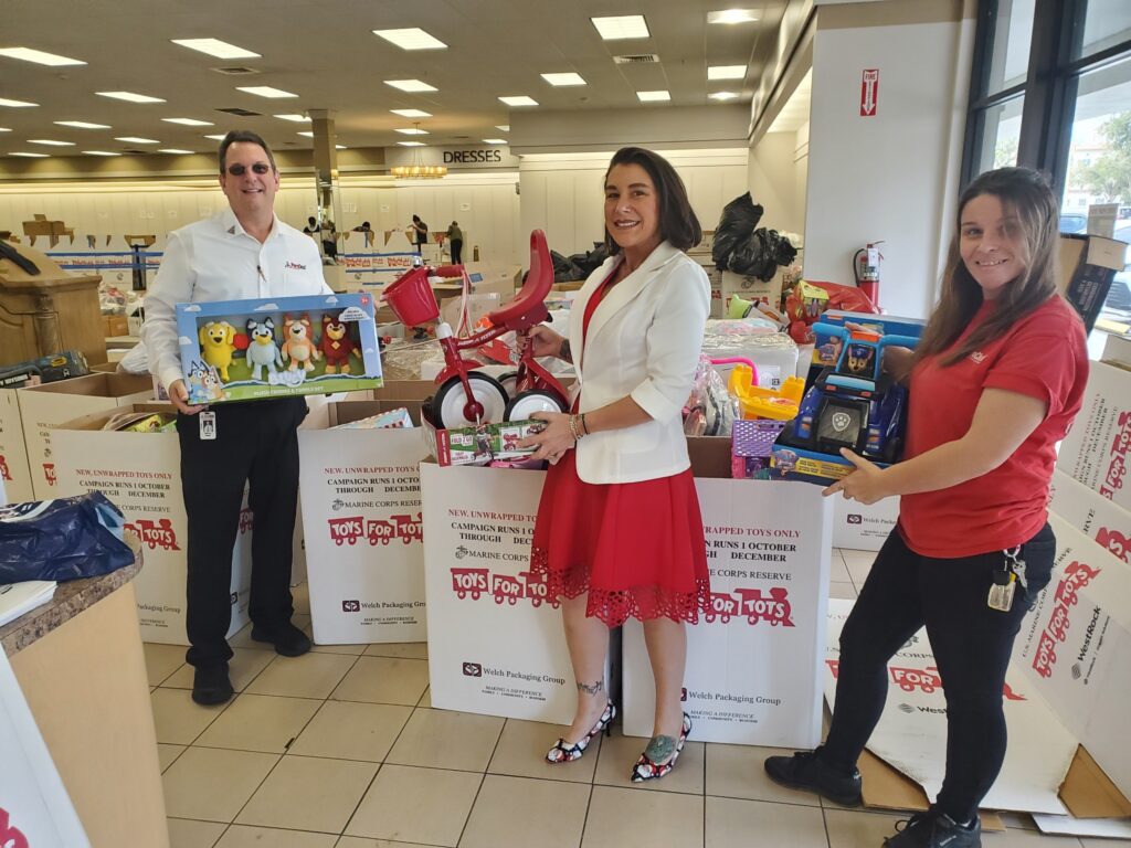 PuroClean in Jacksonville, FL with toys for Toys for Tots