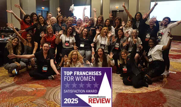 women franchisees with the top franchise for women 2025 award logo