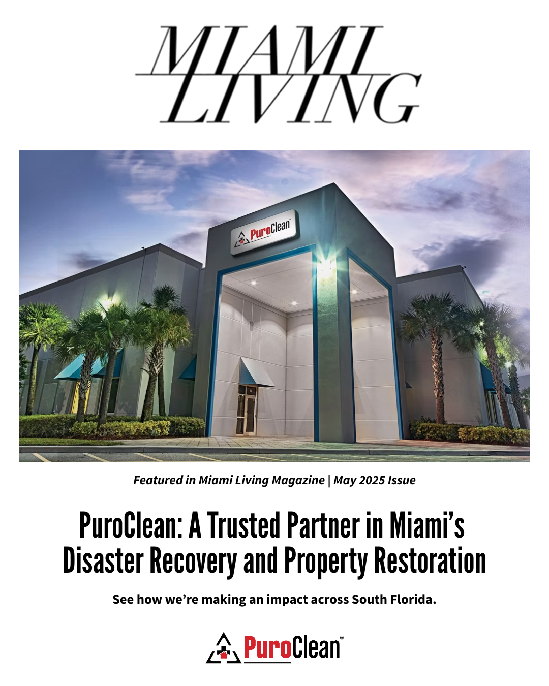 PuroClean featured in Miami Living Magazine