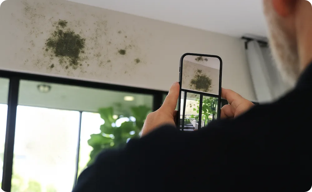 PuroClean technician determining the scope of mold damage