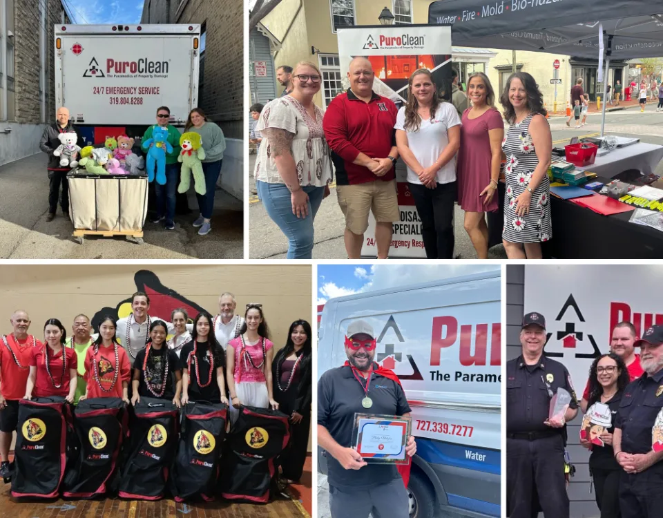 Collage of PuroClean Cares moments