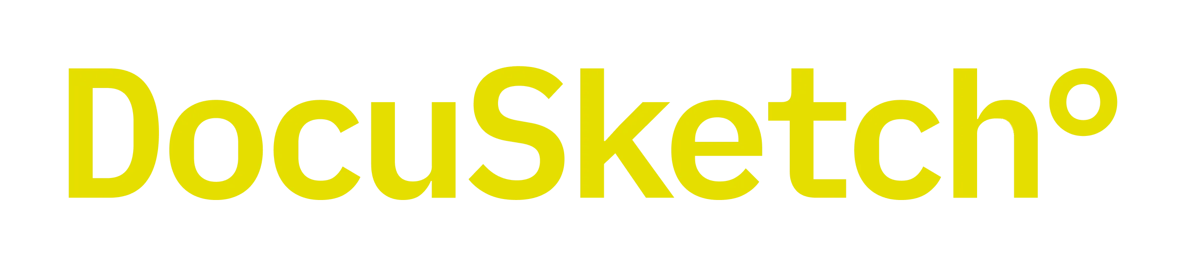 The DocuSketch logo features the company name in bold yellow text with a small superscript circle.