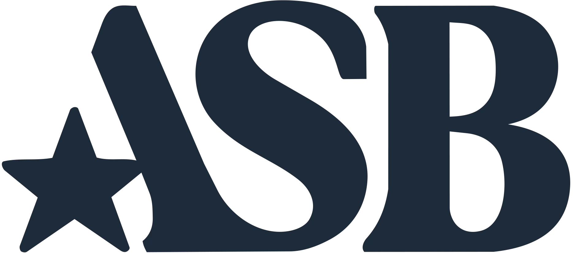 The dark blue ASB logo features a five-pointed star replacing the left leg of the letter A.