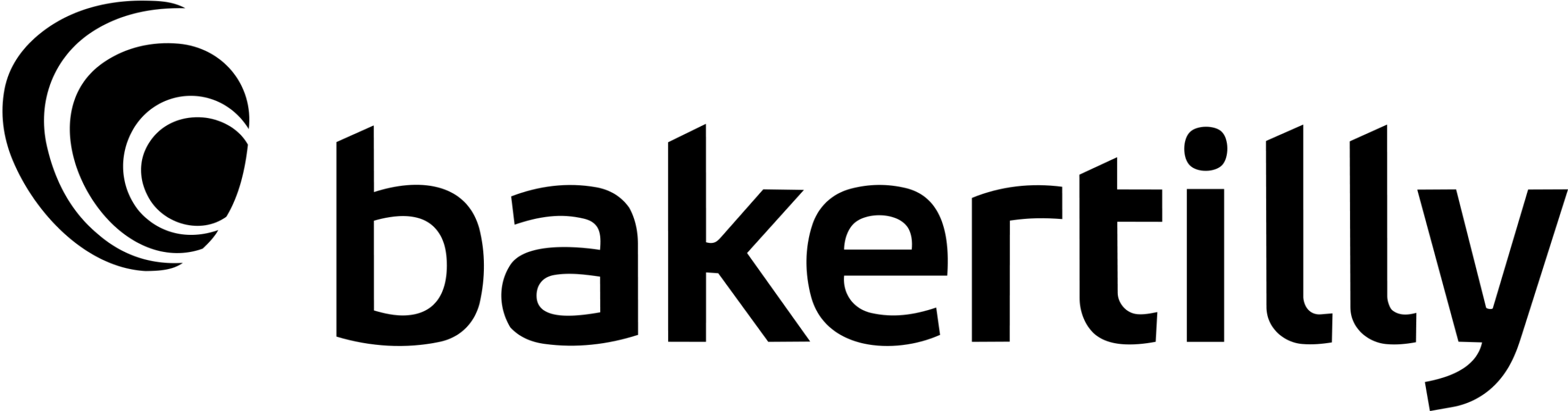 The black Baker Tilly logo features an abstract, concentric arc design next to the company name.