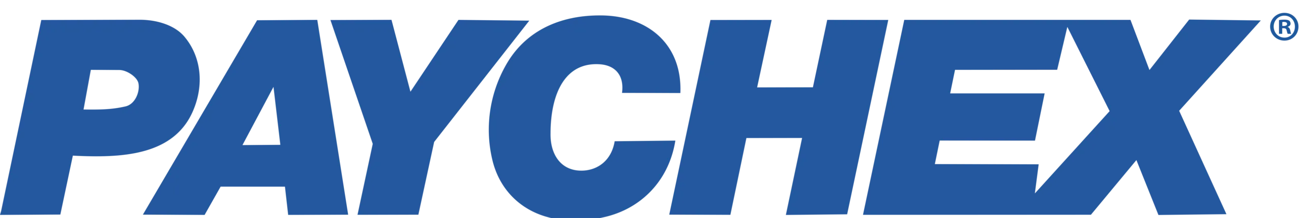 The Paychex logo features the company name in bold blue capital letters with a registered trademark symbol.