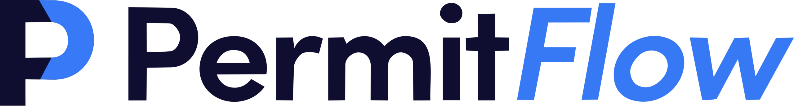 The PermitFlow logo displays "Permit" in dark blue and "Flow" in bright blue