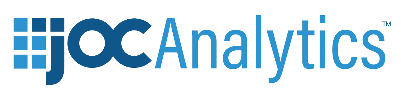 The JOC Analytics logo displays a blue grid-patterned 'J' followed by 'OC
