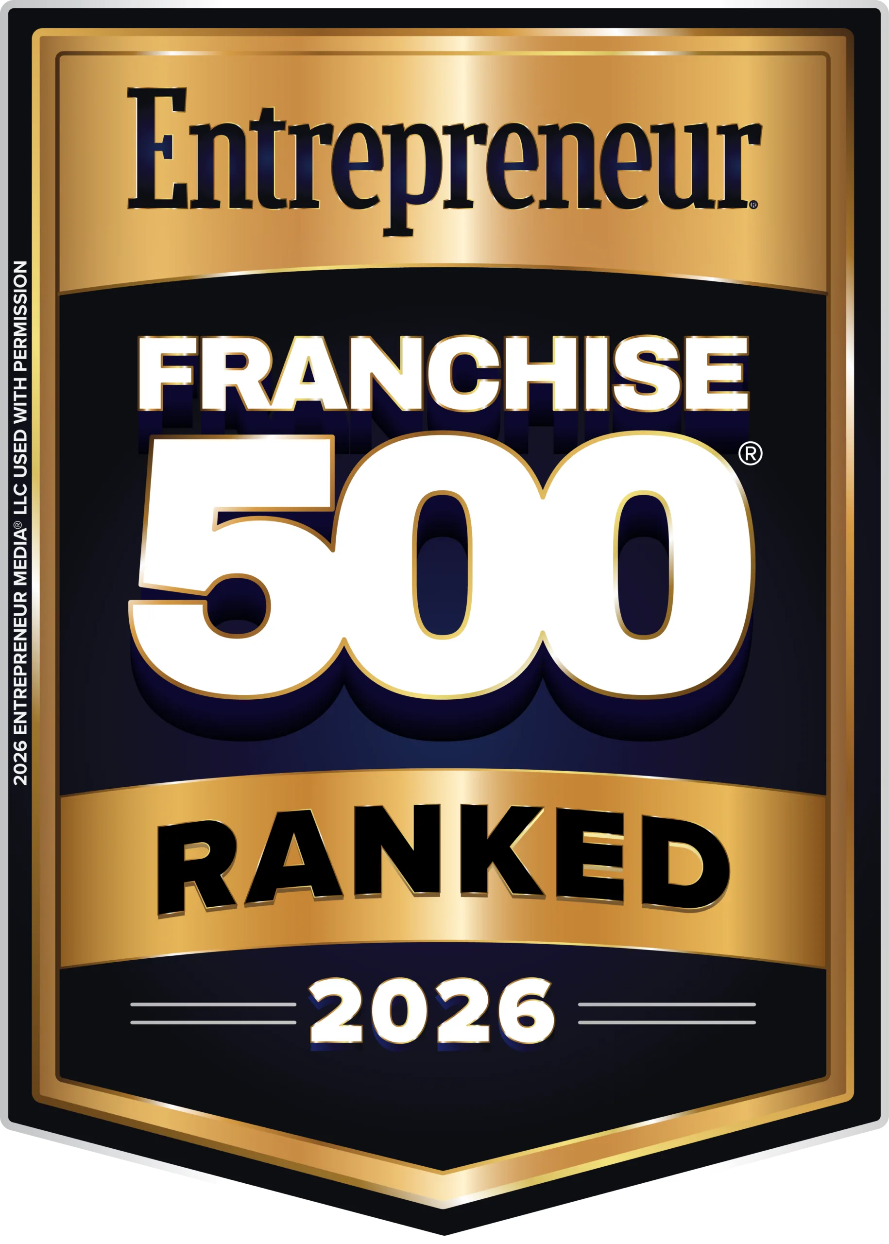  2026 Award badge for Entrepreneur Franchise 500 Ranked