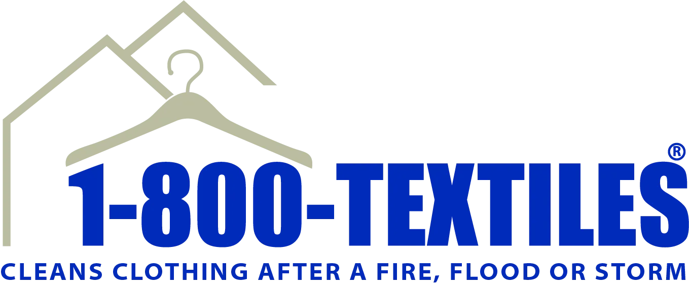 1-800-TEXTILES logo with a house and hanger, stating