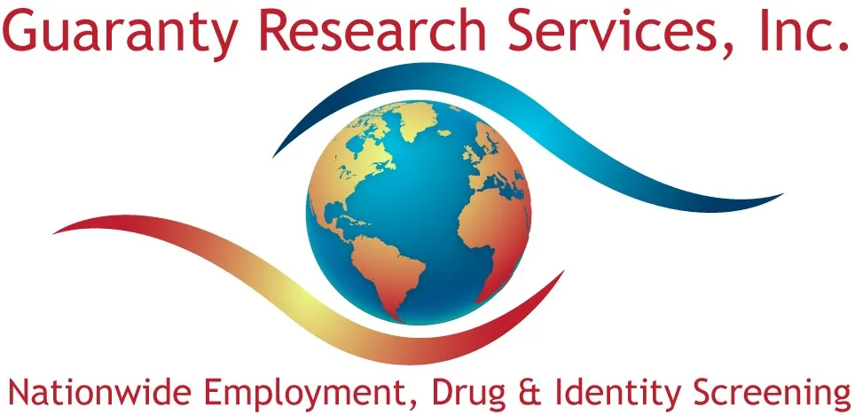 Guaranty Research Services, Inc. logo features a globe with eye-like swooshes
