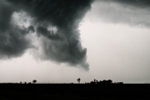 Spring storms - tornado about to touch ground